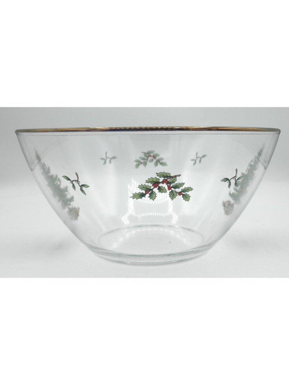 Christmas Tree by Spode Large Glass Salad Bowl 9 Inch Pattern: SP CHT - Picture 4 of 8